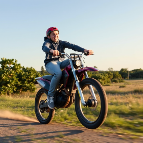A Teen Boy Riding with His Feet