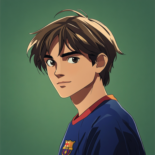 A Teenage Messi in Blue Barcelona Kit