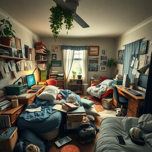 A Teenager's Messy Room Full of Items