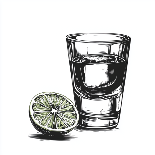 A Tequila Shot with Lime