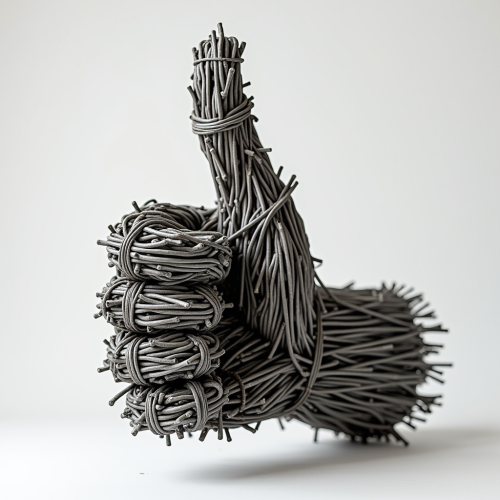 A Thumbs Up Made of Steel Rebar