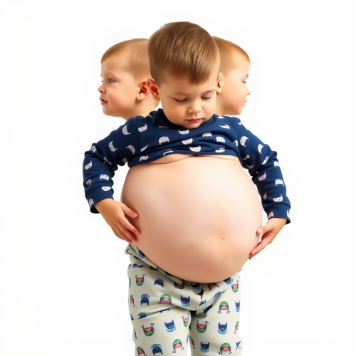 A Toddler's Belly Growing Bigger and Rounder