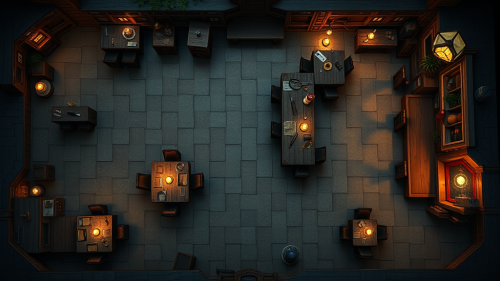 A Top-Down View of a Cozy Modern Pub