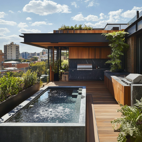 A Two-Storey Home with Rooftop Deck and Infinity Pool