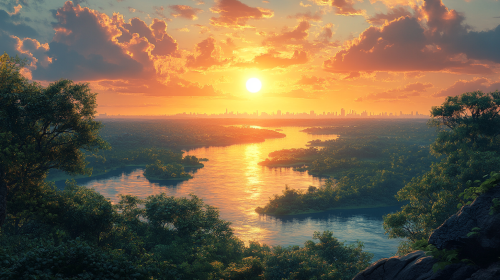 A Vibrant Evening in Nigeria's Lagos Skyline