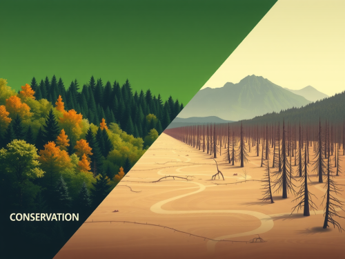 A Vibrant Forest Versus Barren Landscape Poster