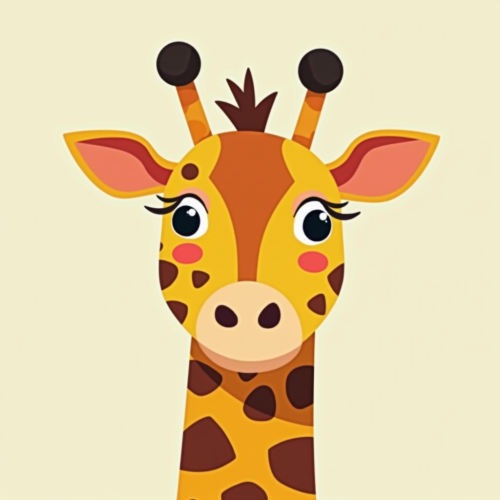 A Vibrant Low-Poly Giraffe Face for Kids