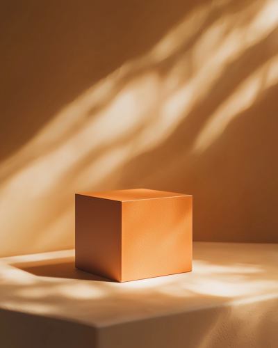 A View from Eye Level of Warm Orange Desk