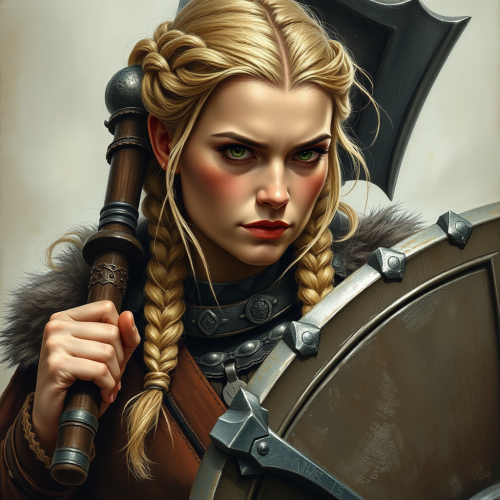A Viking Shield Maiden Cleric Warrior Portrait