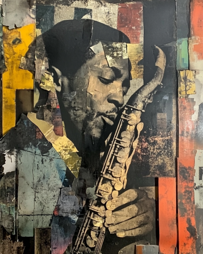 A Vintage Collage Painting with Deep Emotion A Vintage Collage Painting with Deep Emotion