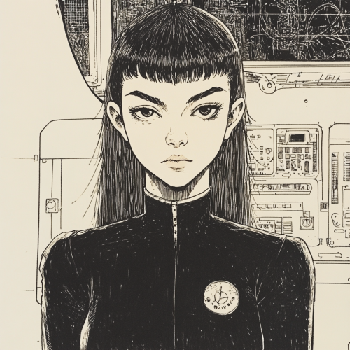 A Vintage Sci-Fi Woman with Edward Gorey's Style A Vintage Sci-Fi Woman with Edward Gorey's Style