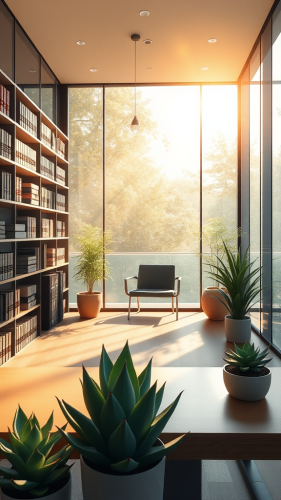 A Warm, Minimalist Lawyer's Office for Video Call