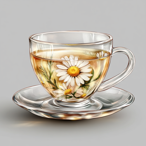 A Warm Chamomile Tea in a Glass Cup