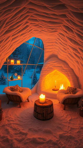 A Warm Igloo Lounge in Winter Wonderland