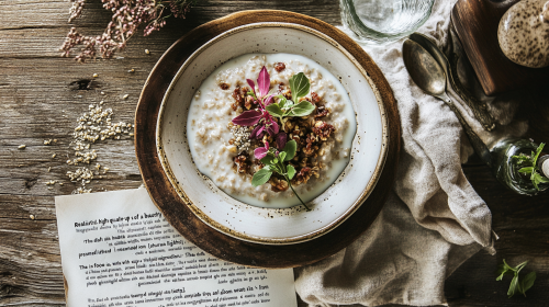 A Warm Porridge Dish with Berries and Chia
