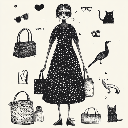 A Whimsical Girl in Polka-Dotted Dress