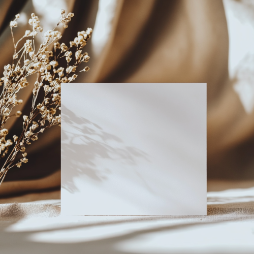 A White Card with Warmth and Luxury