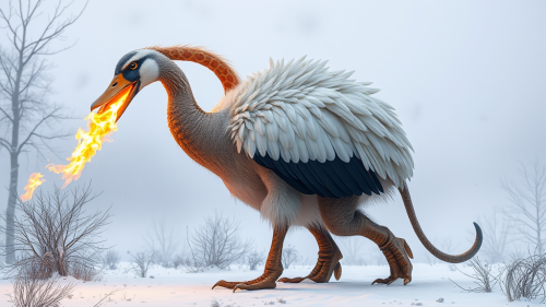 A Winter's Day with a Mythical Animal Hybrid