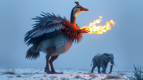 A Winter Fire-Breathing, Mixed Creature