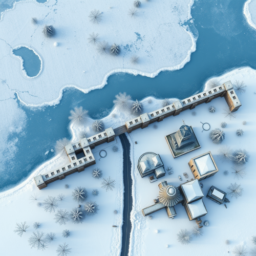 A Winter Gaming Map with Frozen Lake