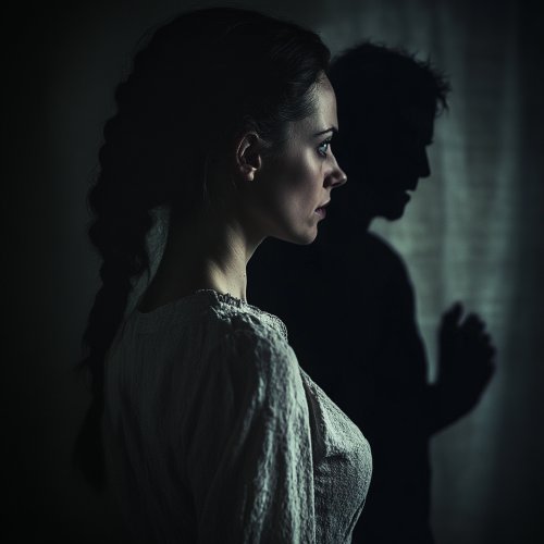 A Woman's Fearful Encounter with Dark Shadow