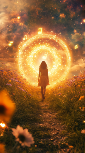 A Woman's Journey Through Enchanted Pathway