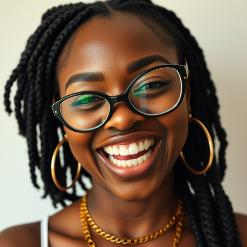 A Woman Flaunting Grills and Gold Hoop Earrings