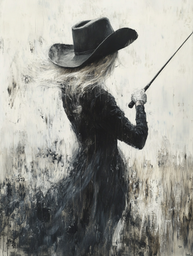 A Woman Golfing in Jeremy Mann's Style A Woman Golfing in Jeremy Mann's Style
