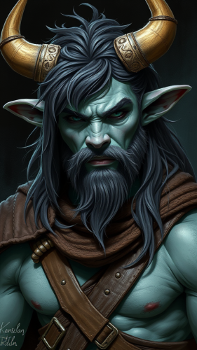 A Young Firbolg Barbarian with Long Ears
