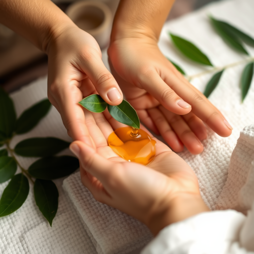 A Young Indian Girl Experiencing Ayurvedic Massage