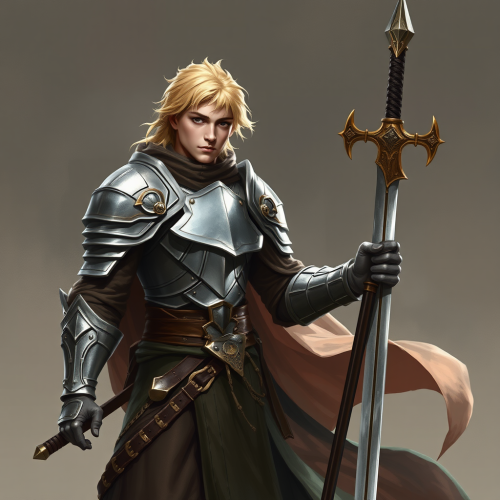 A Young Male Fighter with Double-Bladed Staff