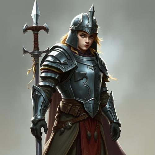 A Young Male Fighter with Double-Bladed Sword