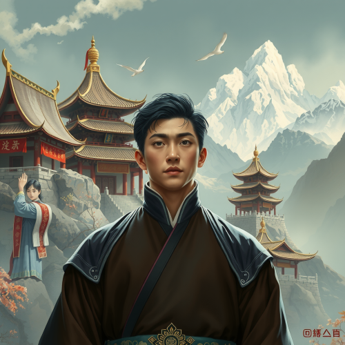 A Young Man's Dream in Mystical Oriental Landscape