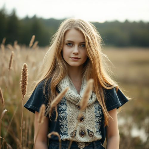 A Young Slavic Girl's Nature Portrait