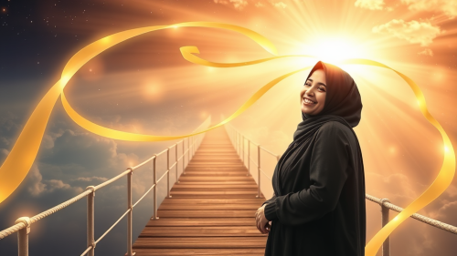 A Young Woman's Spiritual Connection on Light Bridge