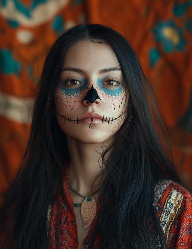 A Young Woman Celebrating Day of The Dead
