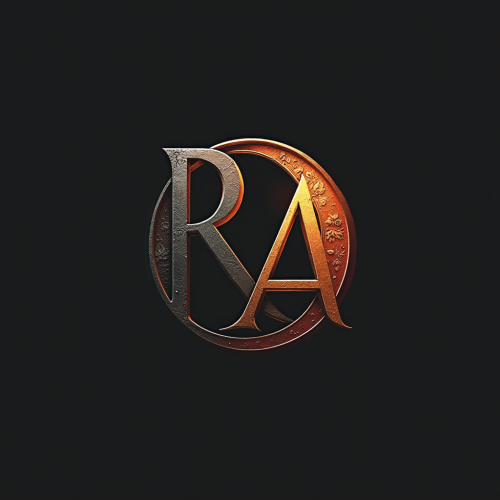 A balanced logo with RA letters intertwined.