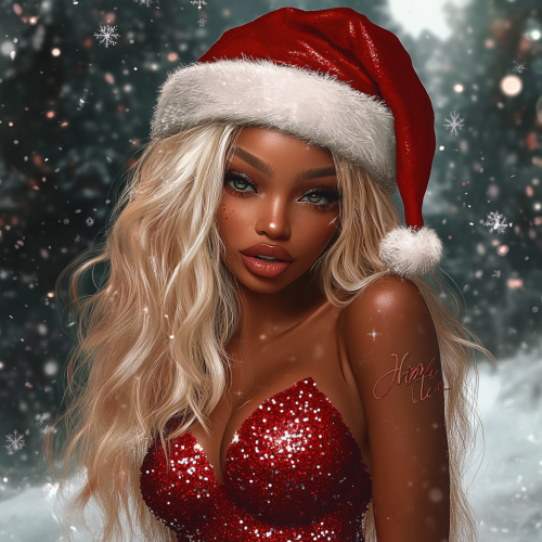 A beautiful African American woman in festive attire