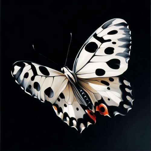 A beautiful Dalmatian-patterned butterfly on elegant background