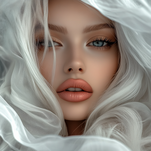 A beautiful model with big lips