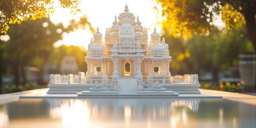 A beautiful tiny white Jain temple photograph.