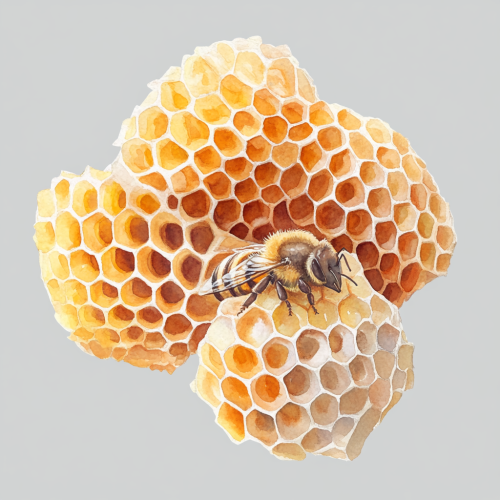 A beautiful yellow honeycomb watercolor illustration