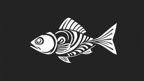 A black and white fish in Maori style.