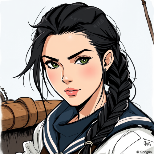A brave, tomboyish sailor girl with black hair.