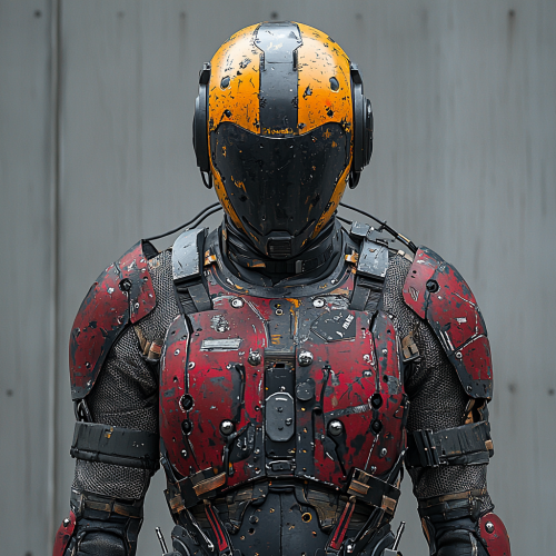 A brave soldier in armor with weapon