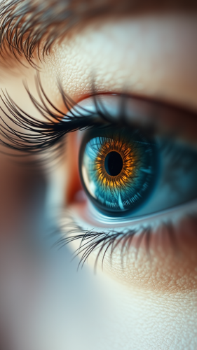 A close-up of space in the eye.