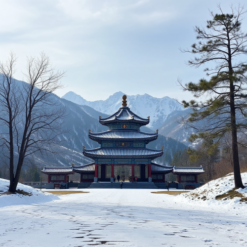 A colorful picture of Chinnajeeyar in nature.