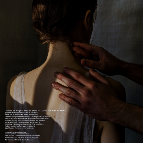 A comforting hand on her back A comforting hand on her back