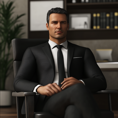 A confident business professional in a modern office.