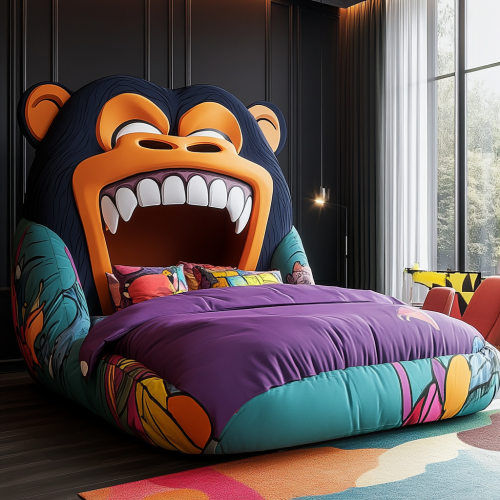 A cozy gorilla bed